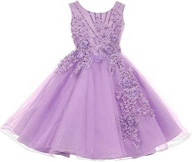 amazon purple flower girl dresses