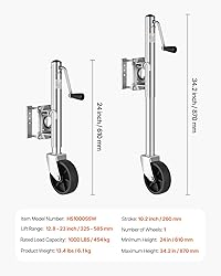 VEVOR Trailer Jack with Wheel, 1000 lbs Load