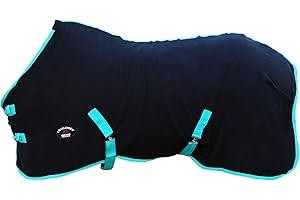 CHALLENGER Horse Exercise Sheet Polar Fleece Cooler Blanket Wicks Moisture Turquoise 4350