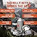 Kelly Kettle - Ultimate 'Base Camp' Kit - Value Deal (1.6 LTR Stainless Steel Kettle + Cook Set + Hobo Camping Stove + Camp Cups (2pcs) + Plates (2pcs) + Pot Support + Bag + Whistles When Boiled.