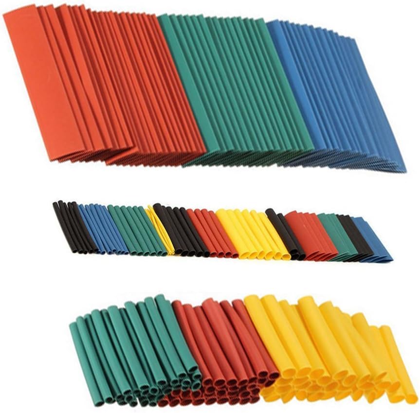 Candora® 328pcs 2:1 Polyolefin Shrinking Assorted Heat Shrink Tube Wrap Wire Cable Insulated Sleeving Tubing Set