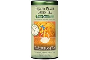 The Republic of Tea - Ginger Peach Green Tea, 50 Tea Bags, Tin | Flavored Fruit Tea | Caffeinated