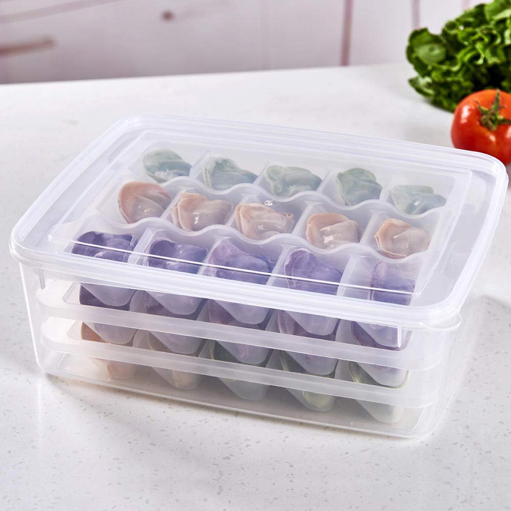 AMZOLNE Caja De Almacenamiento De Plástico Tres Capas Empanadillas ...