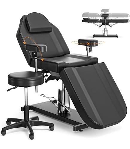 Amazon.com: Hicomony Hydraulic Tattoo Chair Esthetician Bed, Multi