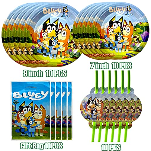 Bluey Party Supplies, Bluey and Bingo Flatware, Balloon, Banner