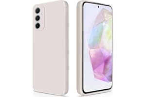 GiiYoon Silicone Case Compatible with Samsung Galaxy A35 5G, Full Body Silky Soft Touch Phone Case with Camera Protection, Shockproof Cover with Microfiber Lining, Off-White