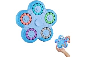 YUDANSI Magic Bean Puzzle Toy, Rotating Magic Bean & Fidget Cube 2-in-1, Rotating Magical Cube Fidgets Gift for Kids Boys Girls Age 3+, 5-7, 8-12, Brain Teaser Fingertip Toys for Teens Adults