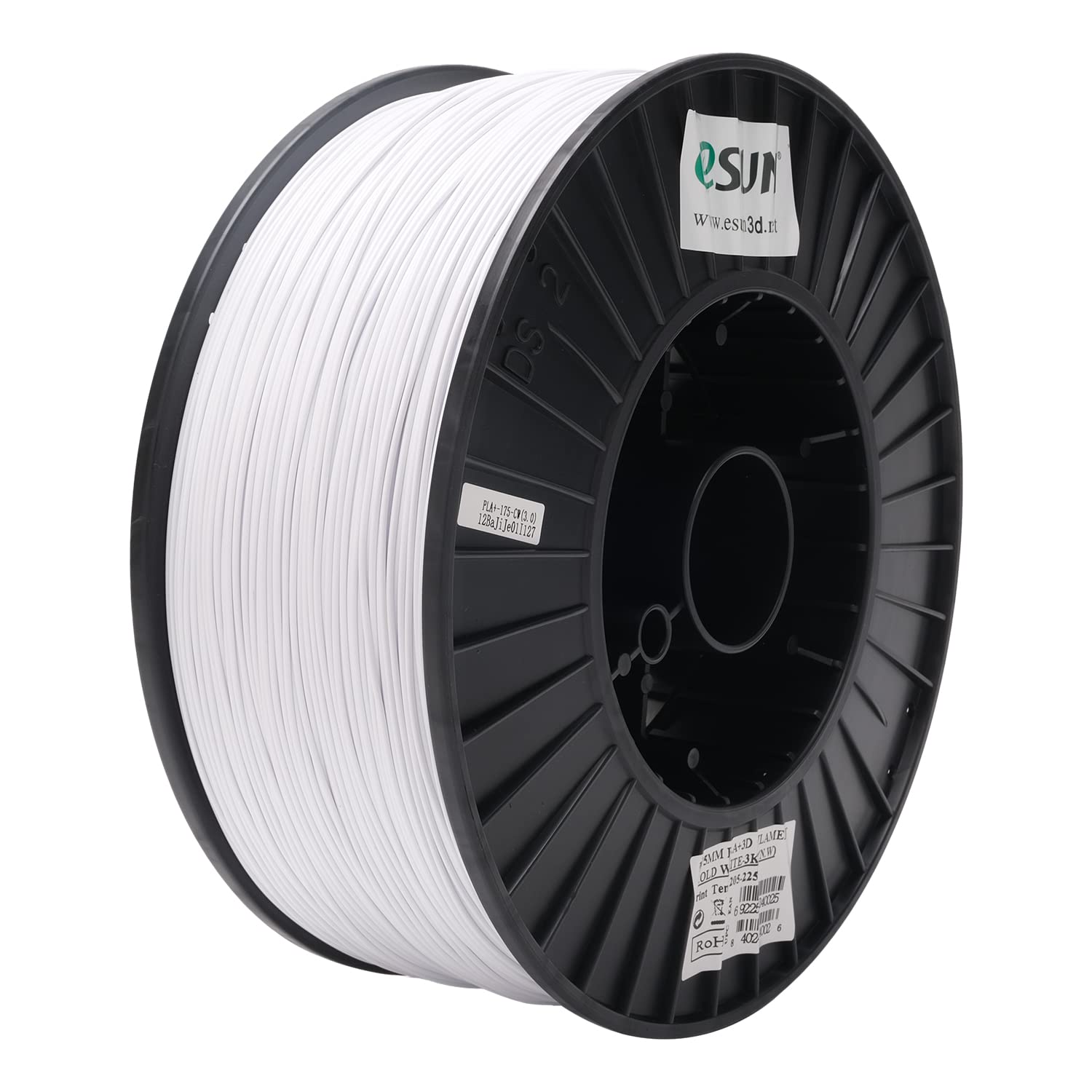 eSUN PLA+ Filament 1.75mm, Enhanced Toughness 3D Printer Filament PLA Plus, Dimensional Accuracy +/- 0.03mm, 3KG Spool (6.6 LBS) 3D Printing Filament for 3D Printers, Cold White