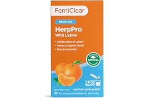 FemiClear HerpPro Drink Mix, with L-Lysine 3000mg, Zinc, Vitamins A & C, Ashwagandha, Immunity & Stress Supplement for Women & Men, 20 Stick Packets