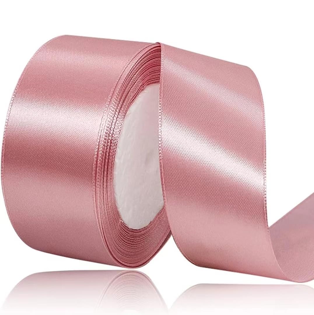 Rose Gold Ribbon 40mm for Christmas Party Decorations,23 Meters Rose Gold Satin Ribbon for Gift Wrapping, Crafting, Wedding Party, Christmas, Hair Bows, Floral Bouquets, Anniversaries,Baby Showers — image 1
