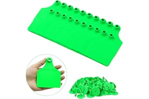 USUNFARM 100PCS Blank Cattle Ear Tags TPU Precision Large Size Livestock Identification Ear Tags for Cattle Cows Pigs Hog Goats Sheep Calf Animal (Green)