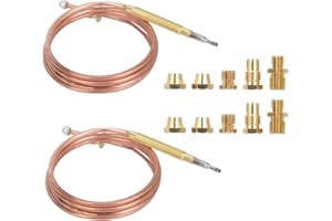CYRANK Gas Thermocouple 2pcs, 35.4in Universal Gas Heater Thermocouple Replacement Gas Stove Fireplace Replacement Kit Adaptors For Heating Device