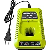 Charger Replacement for Ryobi Battery Charger, Compatible with Ryobi 18V Battery Charger, Works with 12V-18V Ryobi Li-ion & Ni-Cad Ni-Mh Batteries, Compatible with P102, P103, P105, P107, P108, P189