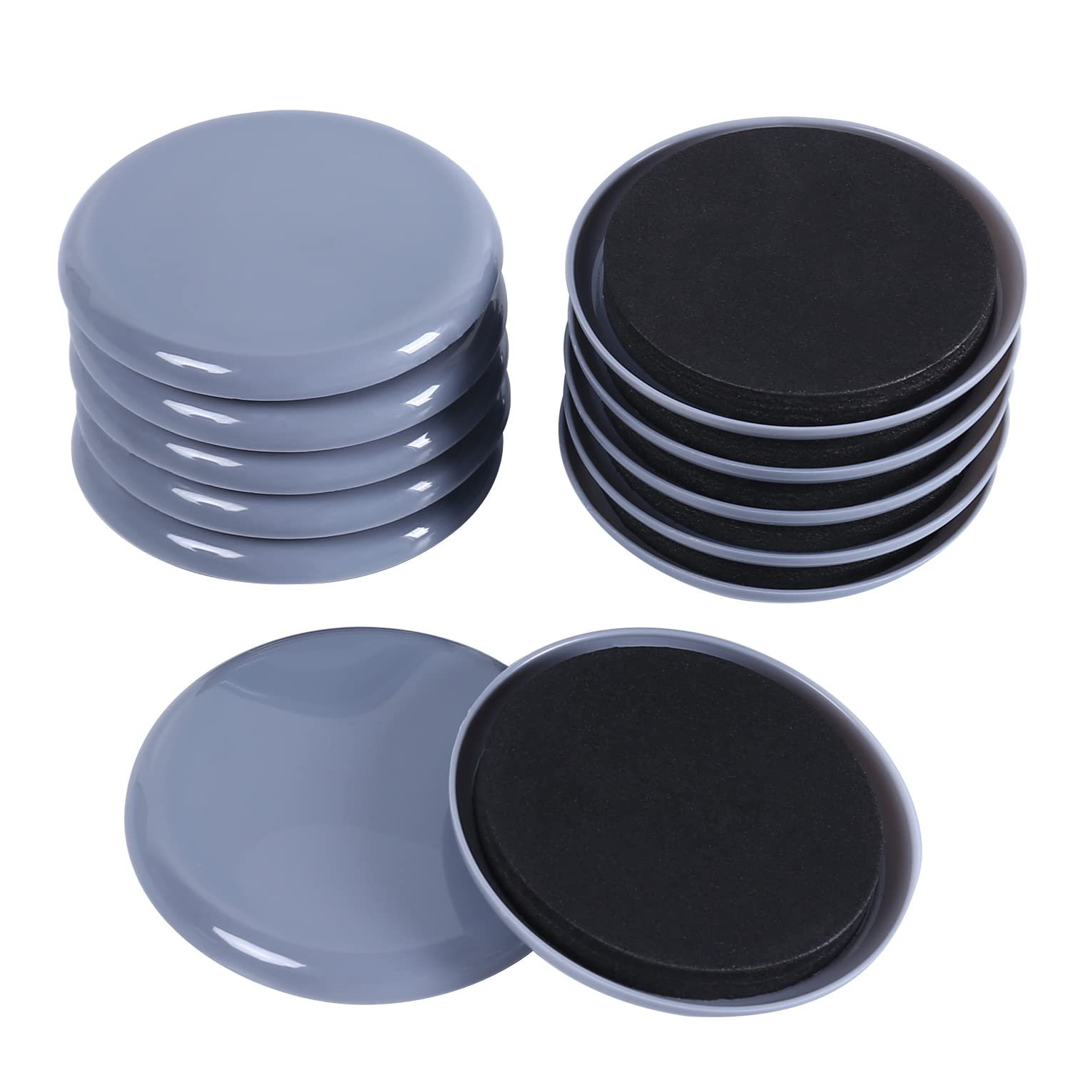 Ezprotekt Furniture Sliders for Carpet, 3.5 Inch Round Furniture Movers, Carpet Protector Sliders for Moving Furniture, Reusable Furniture Moving Pads Heavy Appliance Sliders, Light Blue (16 Pack)