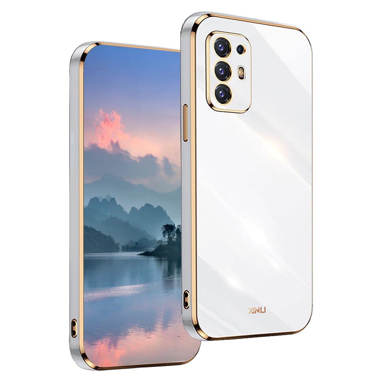 UPLAI Case for OPPO A94 5G, Ultra Thin Shockproof Protection Cover with Electroplating Design, Premium TPU Bumper and Soft Silicone Stylish Durable Cover.(White) — image 1