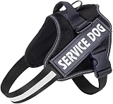 Belababy Soft No Pull Dog Harness XL Adjustable Reflective Service Vest Black