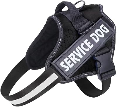 Belababy Soft No Pull Dog Harness Small Reflective Adjustable Vest Black