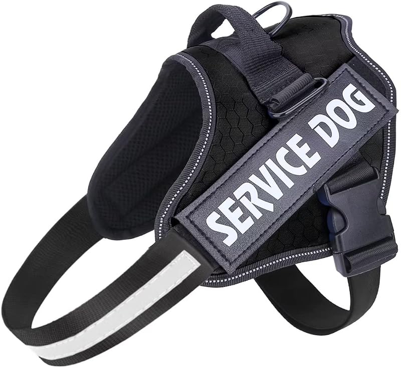 Belababy Soft No Pull Dog Harness Small Reflective Adjustable Vest Black