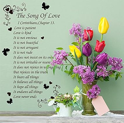Miniwall Il Motto Del Vero Significato Dell Amore Cristiano Poesie In Testo Inglese Amore Poesia Poster Stanze Camera Da Letto Soggiorno Carta Da Parati 43 78cm Amazon It Casa E Cucina