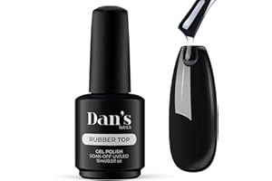 Dan's Nails Gloss Rubber TOP COAT Gel No Wipe Sealer | No Yellowing Soak off UV/LED Lamp 15ml