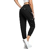 MISS MOLY Women's Hiking Cargo Pants Joggers Lightweight Quick Dry Casual Sweatpants Elastic Waist Button Pockets
