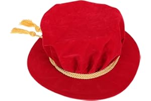 HEALEEP Red Velour Doctor Graduation Hat for Adult Graduation Ceremony Simple and Comfortable