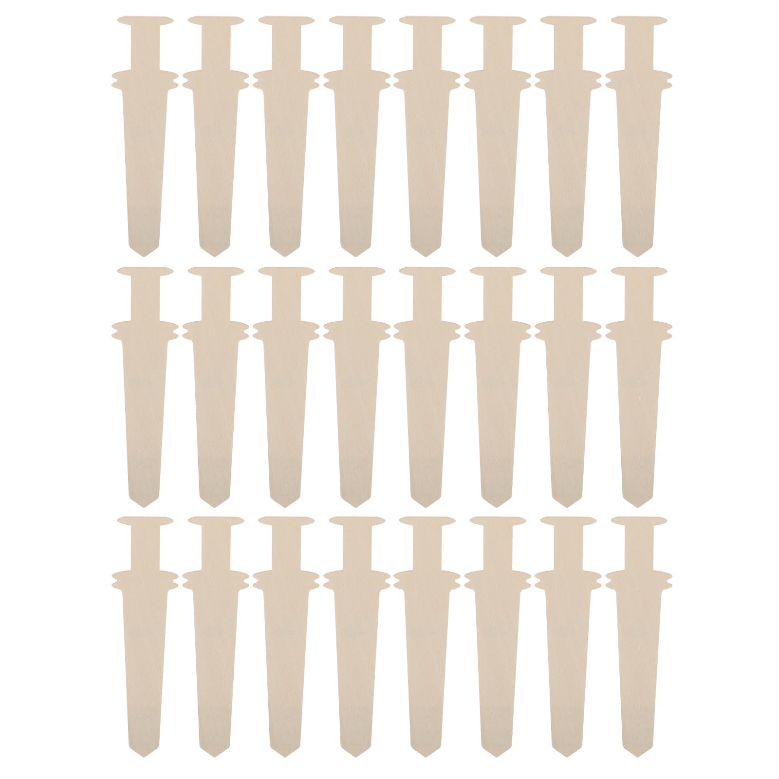 Gatuida 24pcs Unfinished Wood Swords Cutouts - Wooden Swords Tags Slices for Kids Crafts Painting - Blank Make Your Own - Birthday Theme Party Decoration