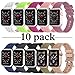 Lwsengme Compatible with Apple Watch Band (S/M M/L),Choose Color,Soft Rubber Replacement Sport Wristbands Compatible with Apple Watch Series 4/3/2/1(38mm/40mm-10 Pack-Small)