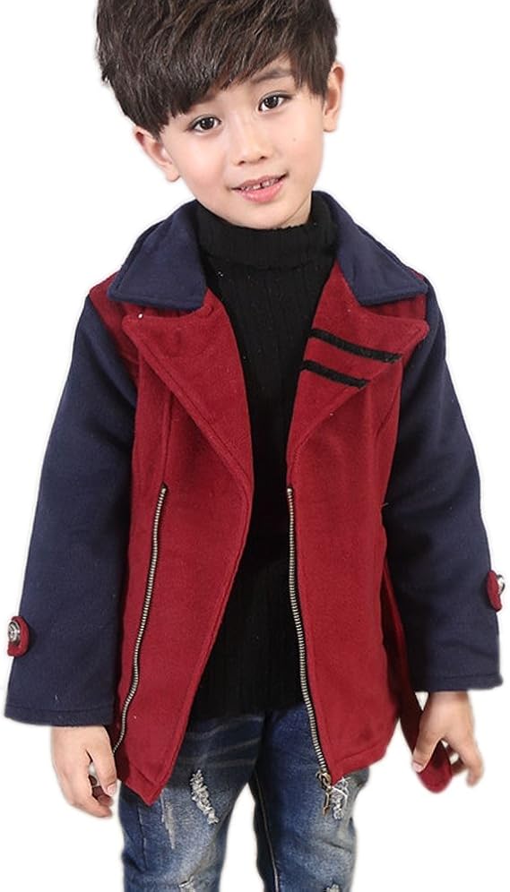 Amazon Niceyy カシミヤ アウター 男の子 子供服 ベルト付き カシミヤコート スーツ 冬服 ファスナー ボーイズ キッズ 子ども 子供コート 暖かい 七五三 入園式 結婚式 発表会 お宮参り 80cm レッド コート ジャケット 通販