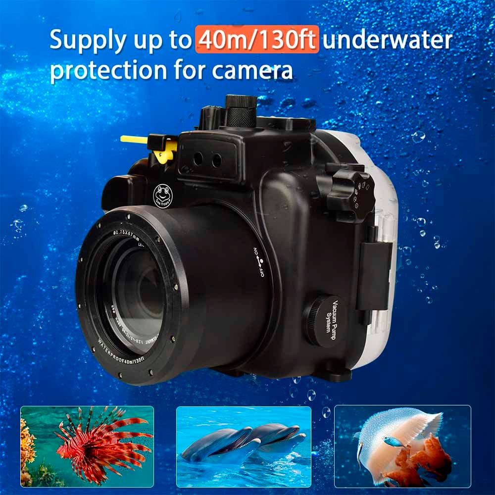 SeaFrogs Underwater Housing for Panasonic Lumix GH5/ GH5 S/ GH5 II 40M/130ft Waterproof Case w/ 67mm Red Filter