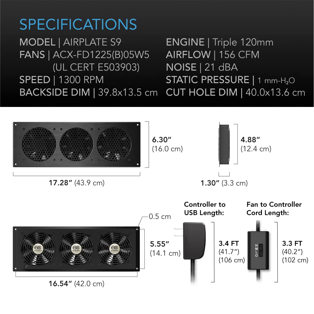 AC Infinity AIRPLATE S9, Quiet Cooling Fan System 18