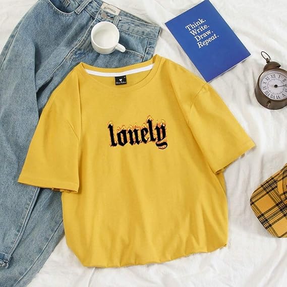 Amazon 女性の孤独な炎プリントtシャツ90年代ヒップスターグランジグラフィックtシャツtumblrファッションかわいい原宿kpop服 Tシャツ カットソー 通販