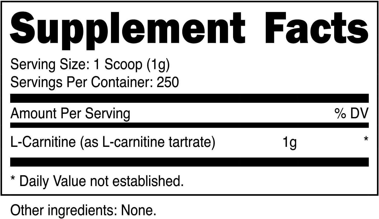 Nutricost L-Carnitine Tartrate Powder (250 Grams) - 1 Gram per Serving, 250 Servings: Health & Personal Care