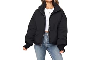 PEHMEA Women's Winter Cropped Puffer Jacket Coat, Warm Short Quilted Jackets Outerwear with Pockets 2025