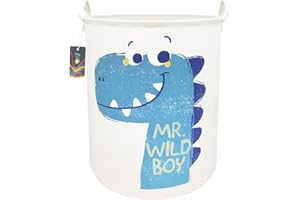 HKEC 19.7" Dinosaur Laundry Basket,Kids Toys Storage Bin for Bedroom,Waterproof Baby Clothes Hamper with Handles,Collapsible Nursery Hamper,Gift Baskets(Dinosaur)