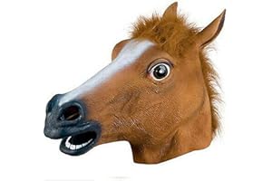 ausuky Horse Mask Halloween Party Full Head Latex Rubber Mask Fancy Prop Masquerade