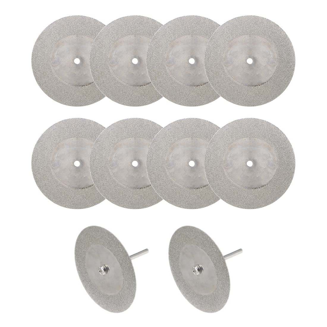 sourcing map 10 Pcs 50mm Diamond Cutting Wheels Cut Off Wheel with 2 Pcs Mandrels for Rotary Tool