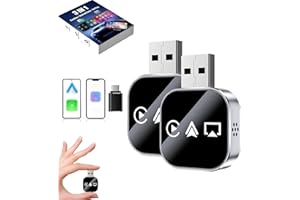 2026 Upgrade 3 in 1 Screen Mirror for iOS Android Phone, Wired to Wireless Carplay Adapter, with 2.4/5Ghz WiFi and Bluetooth 