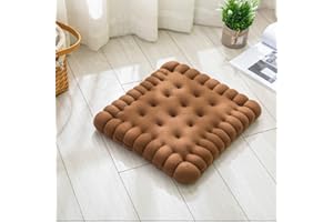 Cookie Sofa Chair Soft Cushion, Square Butter Filled Biscuit Shaped Sofa Pillow, Thick Floor Pillow, Coffee Chair Waist Pad,P