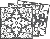 WALPLUS Grey Tile Stickers 24 pcs 15x15 cm Self Adhesive Kitchen Tiles