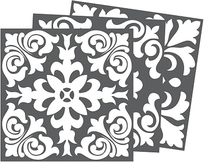 WALPLUS Grey Tile Stickers 24 pcs 15x15 cm Self Adhesive Kitchen Tiles