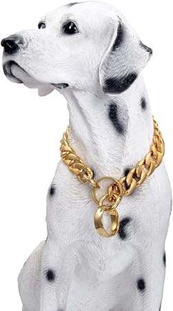 gold cuban chain dog collar