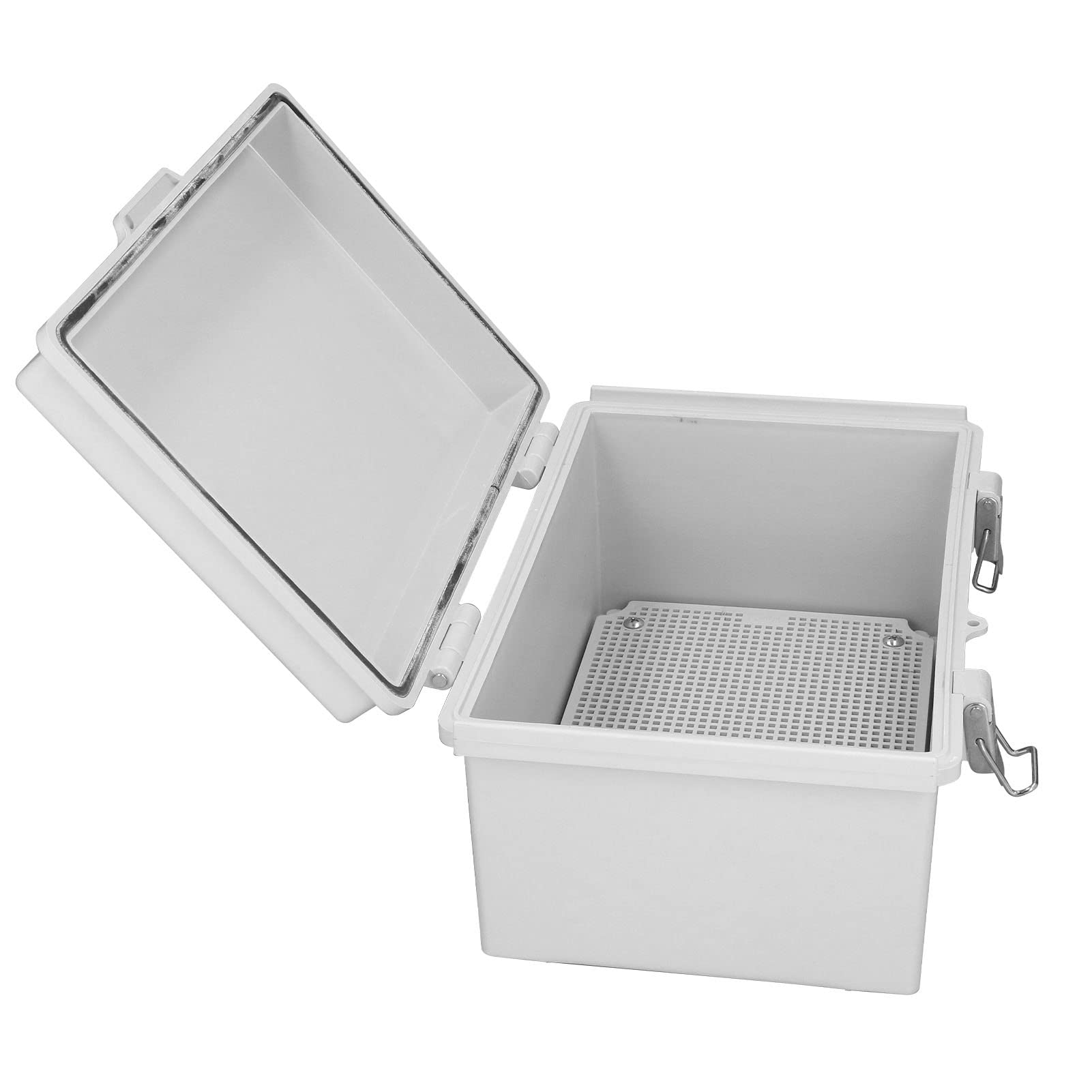 Waterproof Electrical Box with Hinged Lid IP67 Rating for Harsh Outdoor Environments and Indoor Industrial Applications
