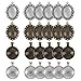 eBoot 12 Pieces Oval Pendant Trays and 12 Pieces Round Bezels with 24 Pieces Glass Dome Tiles Clear Cameo, 48 Pieces