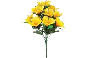 OakRidge Hibiscus Bush – Artificial Indoor/Outdoor Home and Garden Décor – Yellow, Measures 18” High