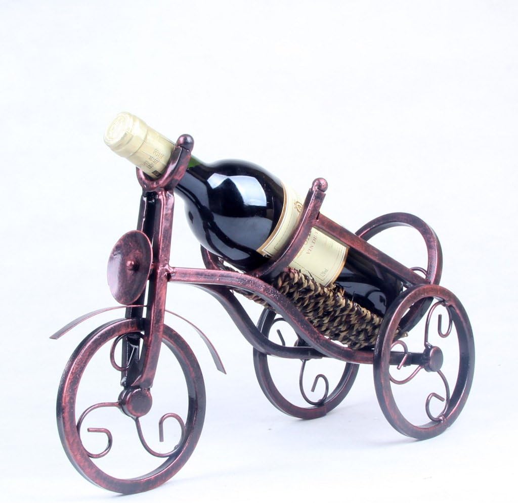 SUNBOR Tabletop Wine Rack Tricycle In Thick Wire Metal Bottle Holder Handcrafted Modern Art Home Decor Bar Accessory Unique Design Creative Gift