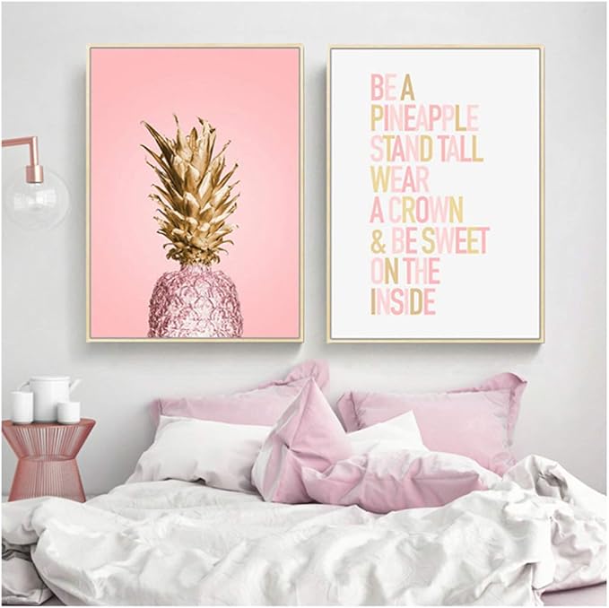 opqo Aesthetic Room Decor Pink Ananas Posters