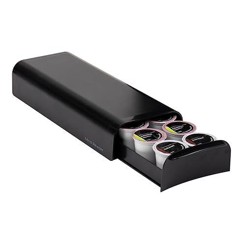Mind Reader Anchor Collection, Single Serve Coffee Pod Drawer, 12-14 Coffee Pod Capacity, Countertop Organizer, Black