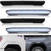 NJSBYL LED Side Marker Lights for GMC Sierra 2500HD 3500HD 2020-2025 | GMC Sierra 2500HD 3500HD Canyon 23-25 White Sidemarker Turn Signal Light Wheel-Well Fender Lamps OEM 84185031 84806032