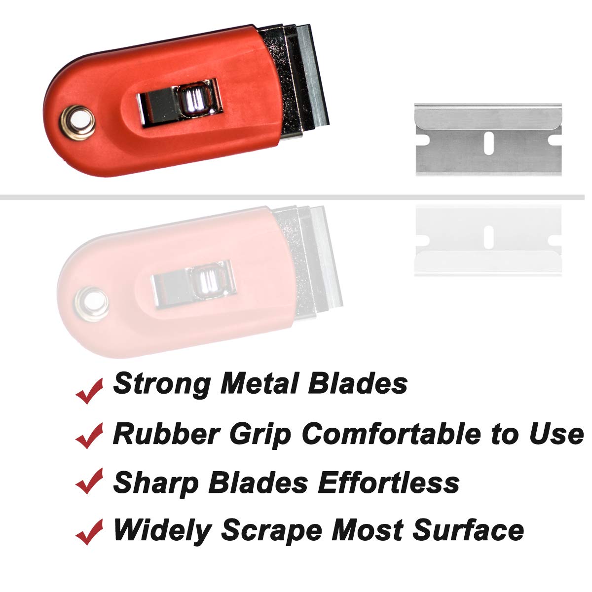 Wekoil Razor Blade Scraper Tool High Visibility Red Color Stovetop